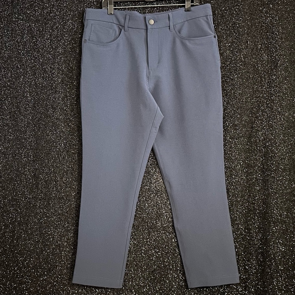 Panama Jack Mens Pants 36x30 Blue Commuter Chino 4 Way Stretch Golf Flat Front